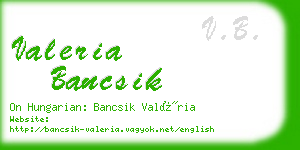 valeria bancsik business card